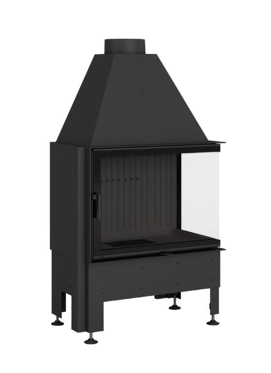 Zestaw kominek powietrzny stalowy KRATKI LUCY Prawy BLACK 14 kW Ø 200 z akcesoriami 2. Volcano 2PT S - Zestaw kominek powietrzny stalowy KRATKI LUCY Prawy BLACK 14 kW Ø 200 z akcesoriami